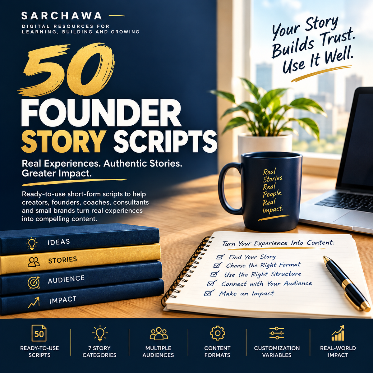 50 FOUNDER STORY SCRIPTS | Real Experiences. Authentic Stories. Greater Impact.