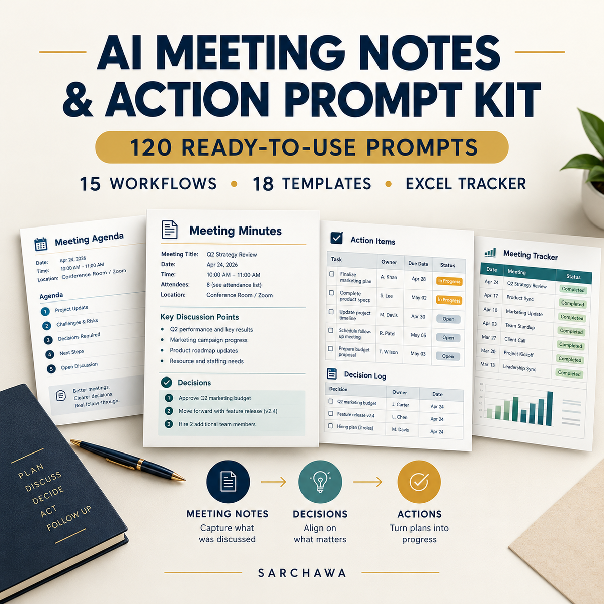 AI Meeting Notes & Action Prompt Kit